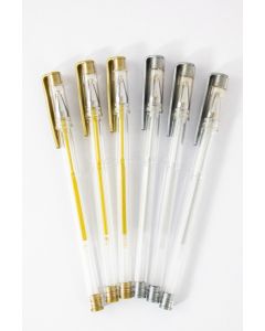 PK6 Gold/Silver Gel Pens PK6
