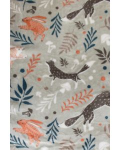 Flannel Throw Woodland Creatures 120x150cm