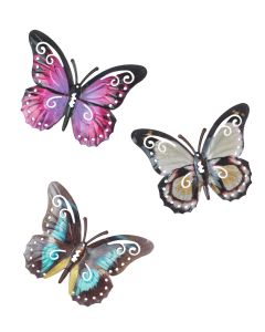 Metallic Wall Butterflies - Set of 3