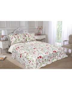 Printed Patchwork Quilted Bedspread - Poppy
