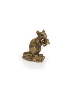 Bronze Mouse With Flower Ornament