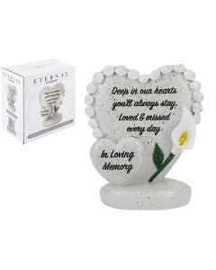 Memorial Double Heart with Lily - In Loving Memory