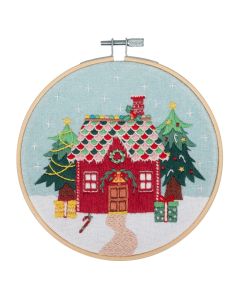 Embroidery Hoop - Christmas Cottage