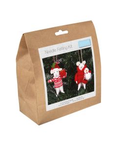 Needle Felting Kit - Mice Friends Duo