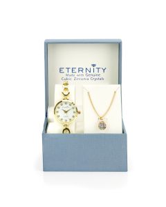 Genuine CZ Necklace and Watch Gift Set